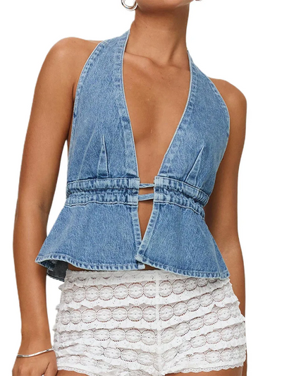 Sweet | Ärmelloses Denim-Top – Zeitloser Stil trifft auf moderne Lässigkeit