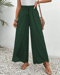 Lizzy | Hose mit weitem Bein und Geometrie-Druck in Grün