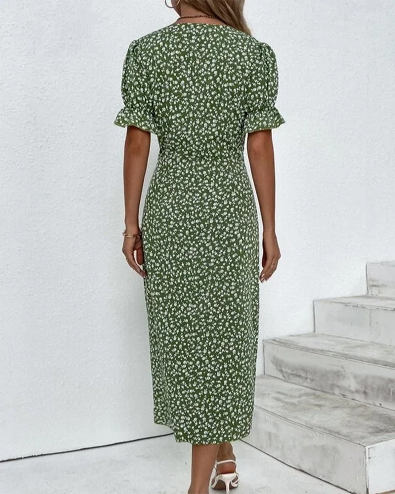 Fudus | Stylisches Bedrucktes Kleid Mit Schlitz