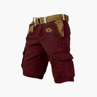 Herren-Utility-Shorts mit Taschen für Freizeit und Abenteuer in Rot