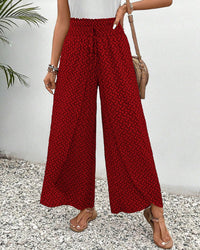 Lizzy | Hose mit weitem Bein und Geometrie-Druck in Rot