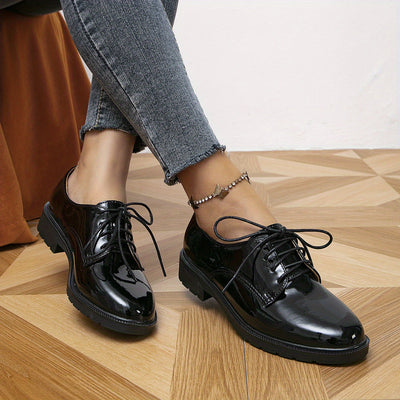 Fudus | Black Orthopedic Lace-Up Shoes for Women