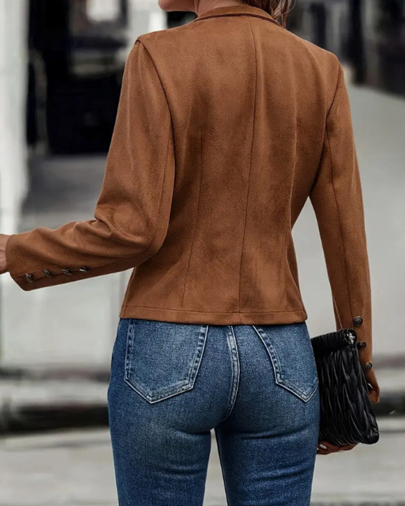 Aenne™ - Stilvolle zweireihige einfarbige Jacke