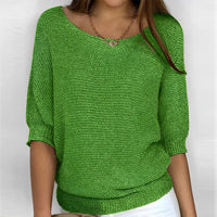 Leonie - Moderner Pullover mit Rundhalsausschnitt in Grün