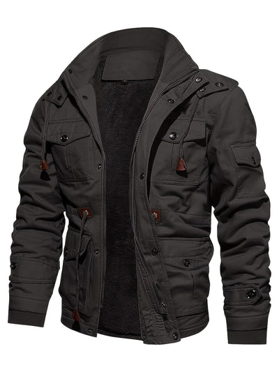 Taktische Fleece Mehrfach-Taschen Kapuzen Outdoor Jacke für Herren | Perfekt für Outdoor-Aktivitäten