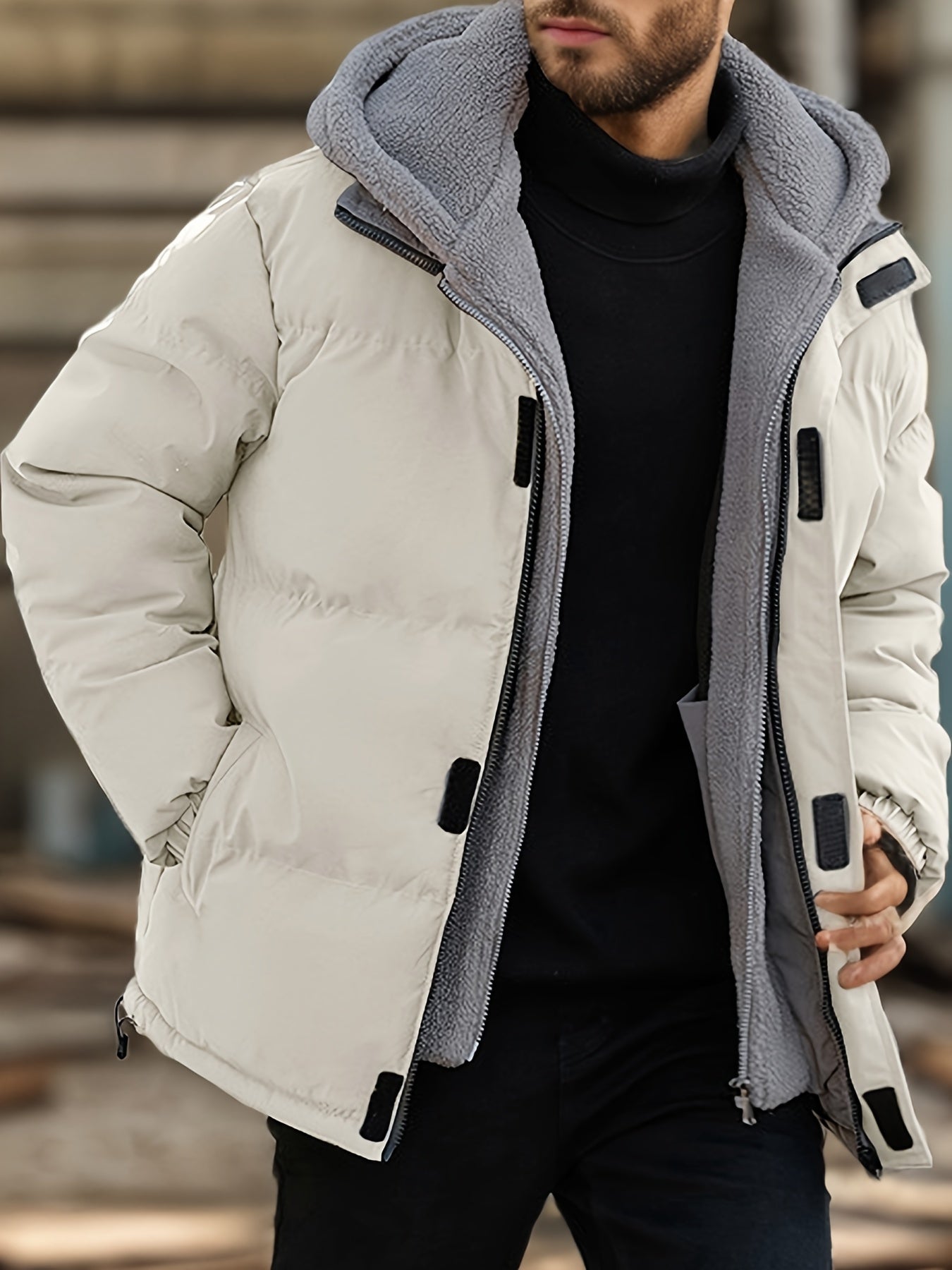 Stilvolle lässige warme gepolsterte Winterjacke für Herren | Ideal für den Winter