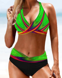 Eva - farbenfrohes, verspieltes Bikini in Grün