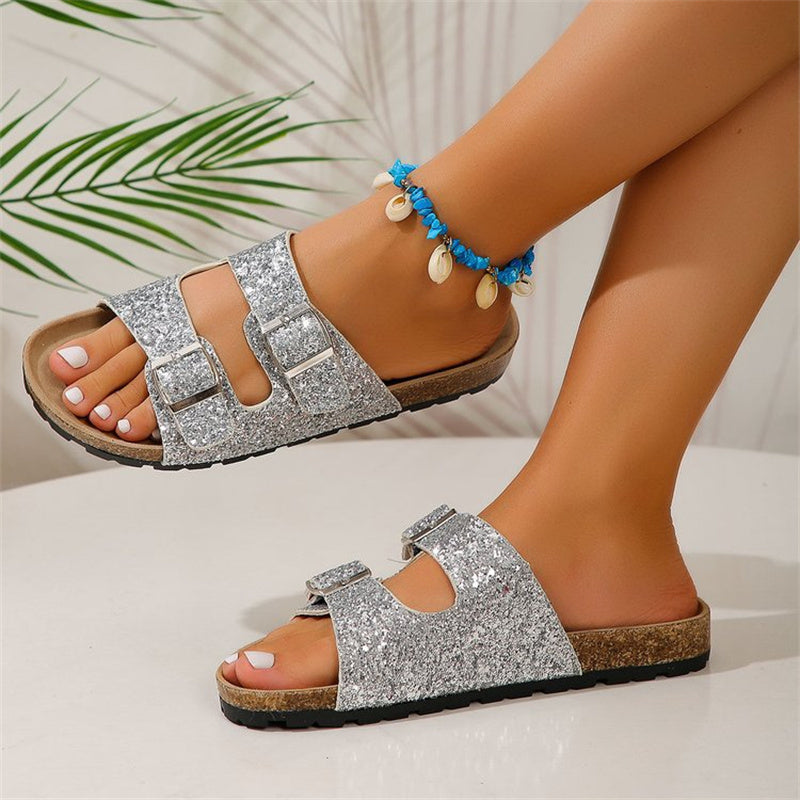 Hesty | Sommertrend Pailletten-Sandalen