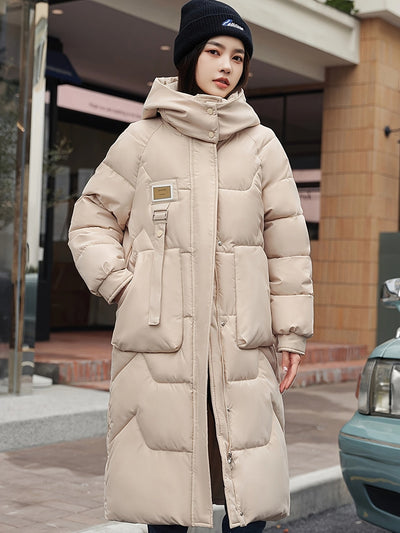 Casual Kapuzen Wintermantel mit Reissverschluss und Knopf für Damen | Ideal für den Winter