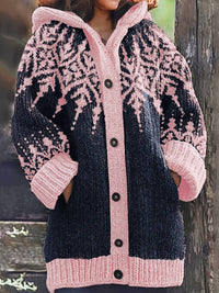 Hadassah - Eleganter Wintermantel Aus Stoff in Oversize Passform in Rosa