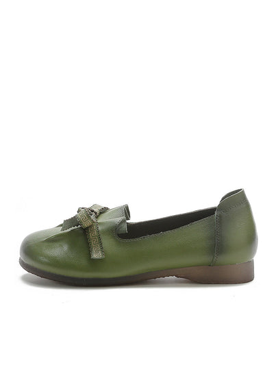 Selly | Damen Sommer Leder Schuhe mit Schleife und Schlitz