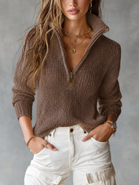 Sophie | Damen Pullover mit langen Ärmeln in Braun