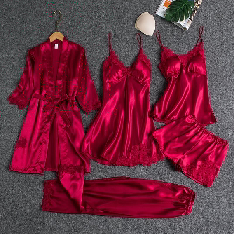 Fudus | Luxuriöses Satin Nachtkleid Set
