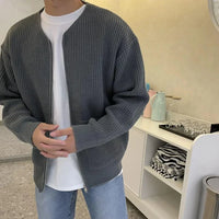 LOIC – Herren-Strickjacke – Bequemer Cardigan im Minimalistischen Stil in Grau