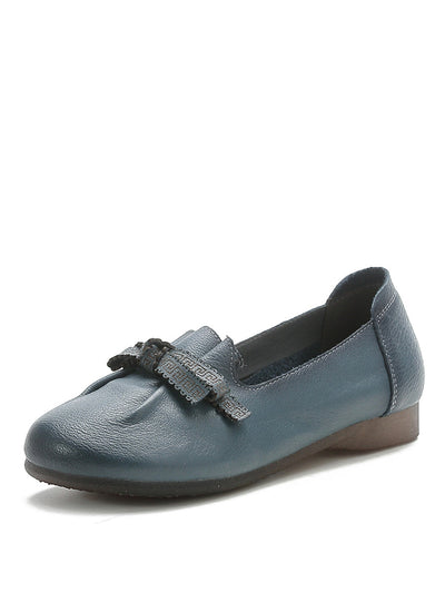 Selly | Damen Sommer Leder Schuhe mit Schleife und Schlitz