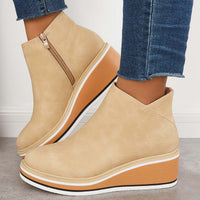 Nikkole - Stilvolle Damenstiefel mit Reißverschluss in Beige