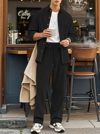 Lässiger Sportlicher Reißverschluss Trainingsanzug mit Jacke und Hose für Herren | Perfekt für Outdoor-Aktivitäten