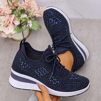 Avelin | Damen Sneaker Stilvoll Modern Urban Alltag Trend Casual in Dunkelblau