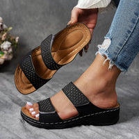 OrthoLuxe | Damen Orthopädische Slip-In Sandalen Atmungsaktiv Leicht in Schwarz
