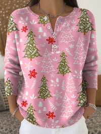 Nocchi – Weihnachts Pullover Mit Knöpfen in Rosa