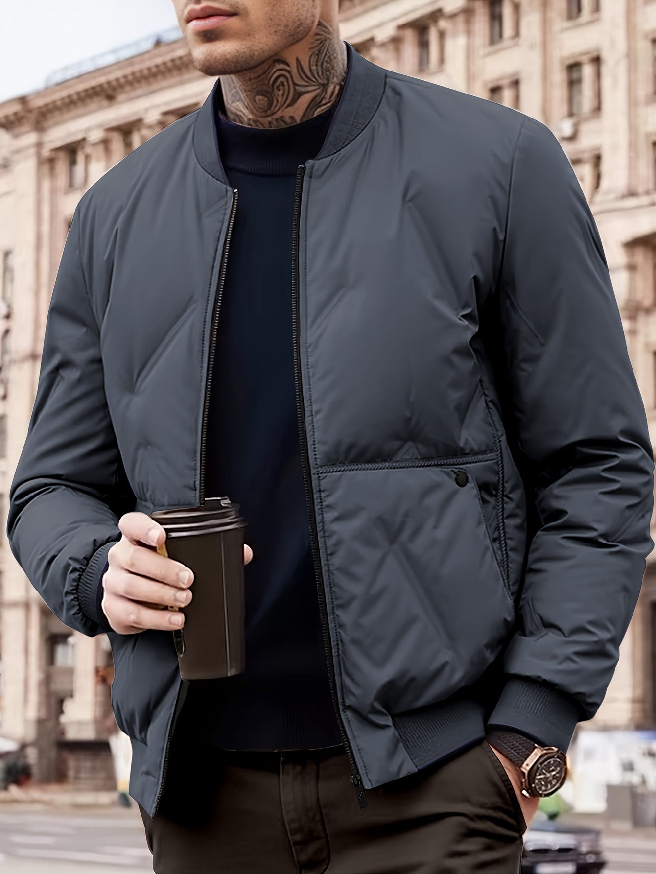 Warme Fleece-Winter-Steppjacke für Herren | Ideal für den Winter
