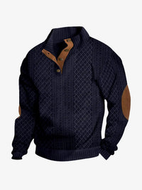 Moritz | Herren Casual Zopfmuster Regular Fit Pullover in Marineblau