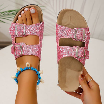 Hesty | Sommertrend Pailletten-Sandalen