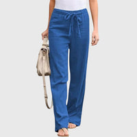 Amalia | Damen Hose Leicht Modern Chic Elegant Alltag Business in Blau