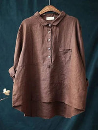 Vega | Oversized Leinen-Bluse in Rot