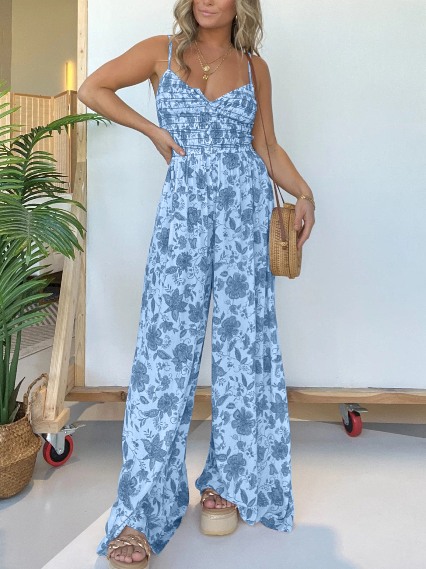 Lorinda | Eleganter Rüschen-Jumpsuit mit Blumenmuster