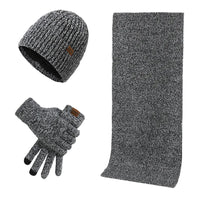 Cooles Winter-Set mit Mütze, Schal und Handschuhen in Grau