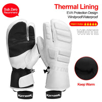 Herren Thermo-Fäustlinge für Wintersportler in Weiße 3 Finger