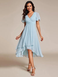 Bella | Damen Trendy Midikleid Modern Casual Elegant Aktuell in Hellblau