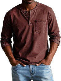 Philipp | Herren Lässiges Henley Shirt in Rot