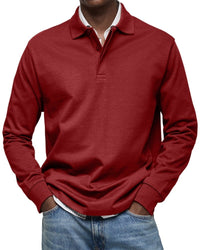 Felix | Luxus Langarm-Poloshirt in Rot