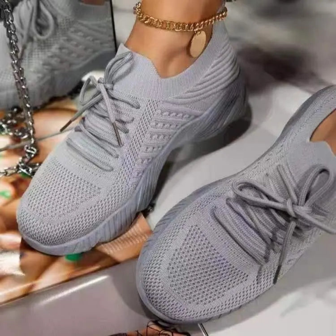Damen Sommer-Sneaker mit Schnürung und Chunky-Sohle