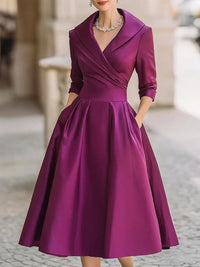 Lina - Midi-Kleid aus Satin in Lila