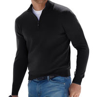 Nash - Freizeitpullover mit halbem Reißverschluss in Schwarz