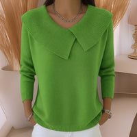 Jennifer™ | Strickpullover mit weichem Kragen in Hellgrün
