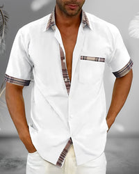 Theo | Herren Kurzarm Shirt Komfort Casual Sommer Urban Modern in Weiß