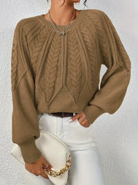 SAVINA – Strickweste mit floralem Muster in Braun