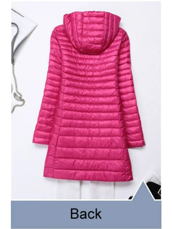 Damen Daunenjacke, faltbar und leicht mit Kapuze