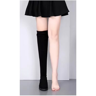 Fudus Overknee Stiefel - Blockabsätze, Schnürung, Robustes Design