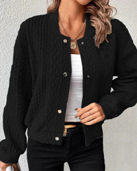 HELENE – Damen-Pulloverjacke – Elegante Strickjacke im Stilvollen Design in Schwarz