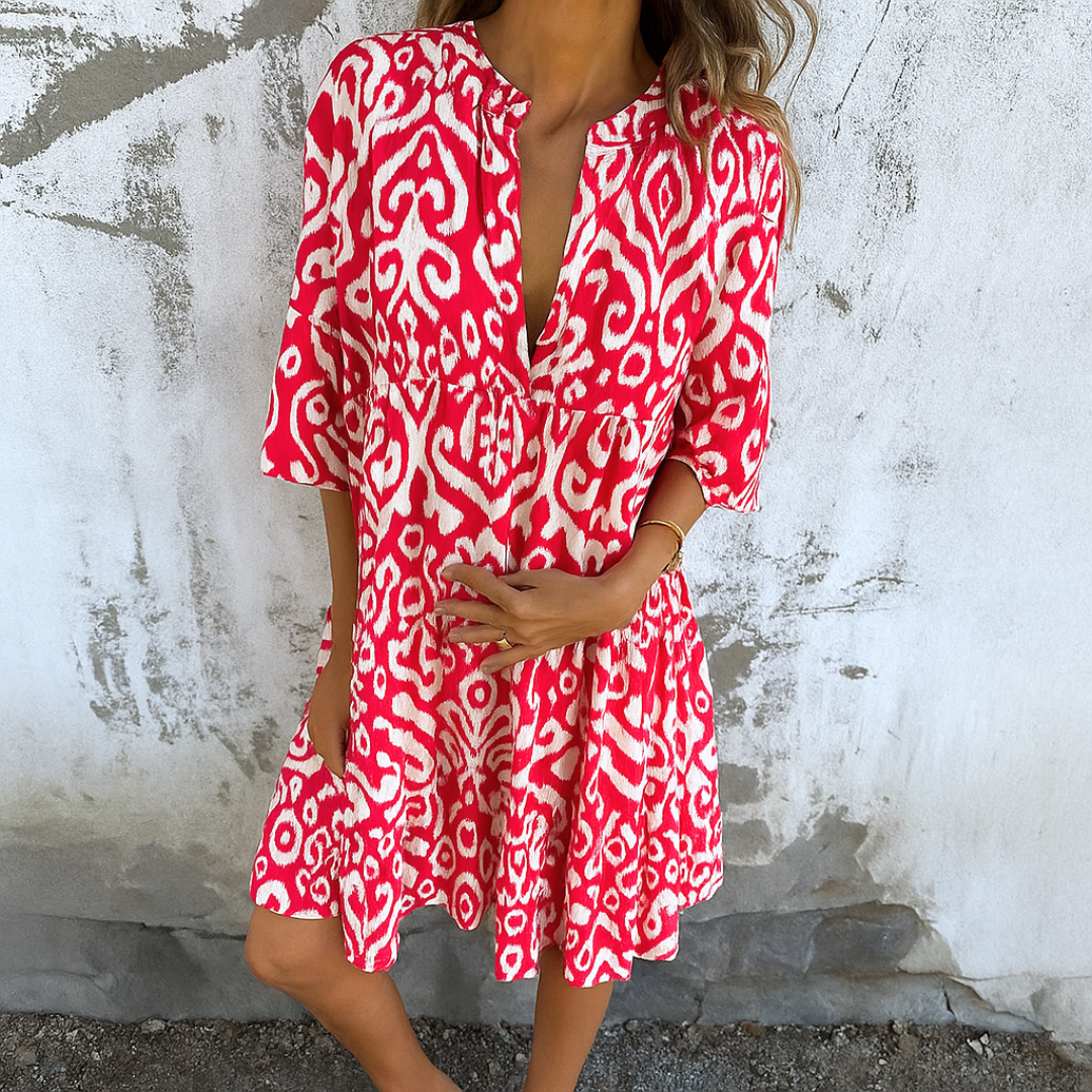 Esther™| Elegantes Kleid mit V-Ausschnitt