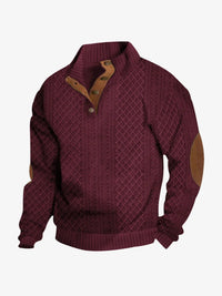 Moritz | Herren Casual Zopfmuster Regular Fit Pullover in Rot