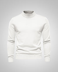 Fabian | Herren Klassiker Stehkragenpullover in Weiß