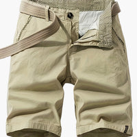 Herren-Bermudashorts mit Gürtel für Freizeit & Urlaub in Khaki