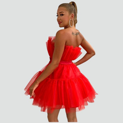 Fudus bandeauartiges Tüllkleid mit mehrlagigem Rock von Tavendia