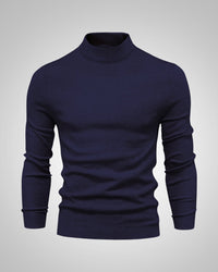 Fabian | Herren Klassiker Stehkragenpullover in Marineblau